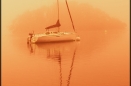 Yacht at dawn on Windermere